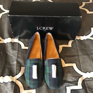 J. Crew Plaid Cora Loafers with Tassels